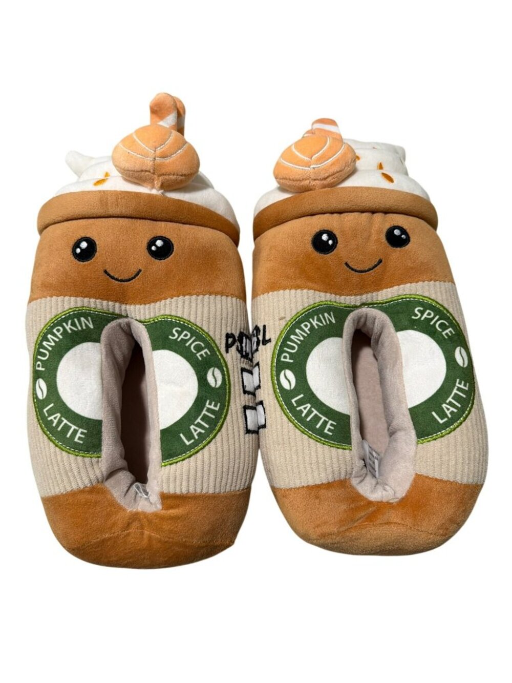 New Pumpkin Spice Latte Plush Slippers Ladies By Feetmoji